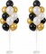 Balloon Column Kit Set of 2 with Stand and Base – 52" Balloon Tower Kit with 52 Latex Balloons (Black Gold White) for Wedding, Baby Shower, Birthday, Bachelorette Party & Event Backdrop Decorations
